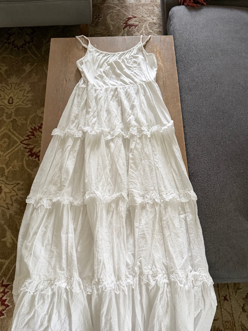 Anthropologie Tiered maxi dress sz L